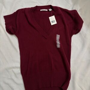 Eight Eight Eight Boston Brick Red V-Neck Sweater